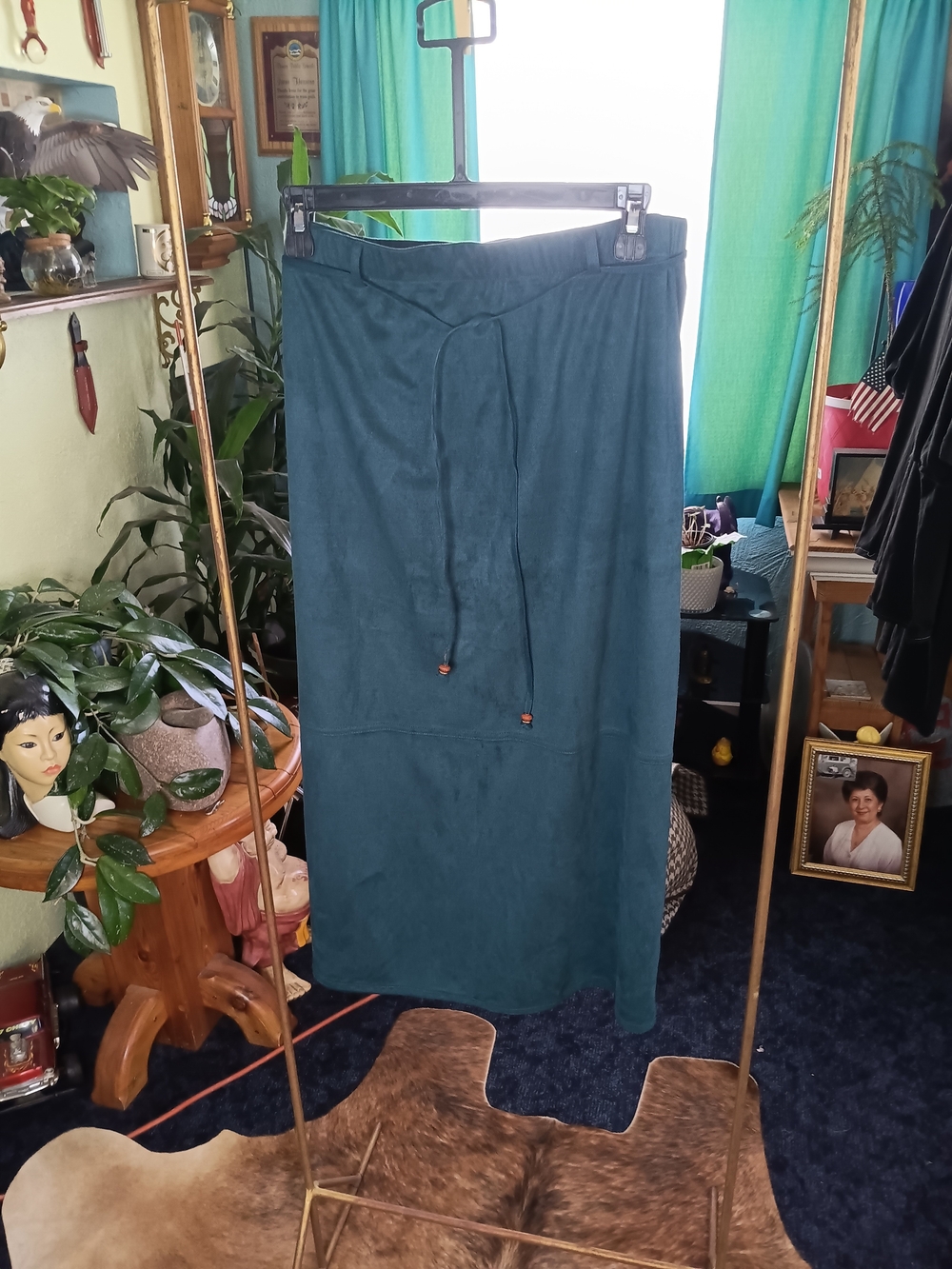 White Stag Teal Drawstring Maxi Skirt
